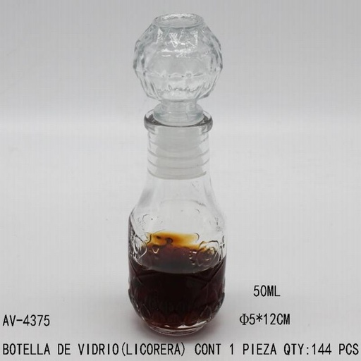 [AV-4375 [144 PZS/CAJA]] [AV-4375] BOTELLA DE VIDRIO(LICORERA)