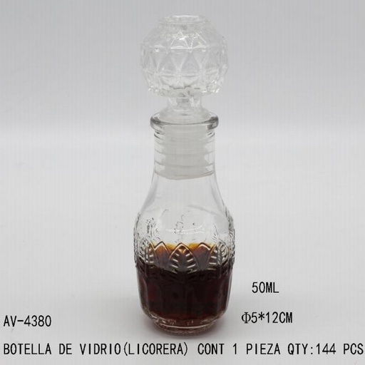 [AV-4380 [144 PZS/CAJA]] [AV-4380] BOTELLA DE VIDRIO(LICORERA)