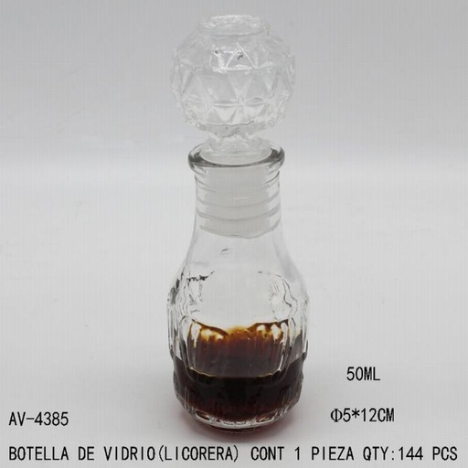 [AV-4385 [144 PZS/CAJA]] [AV-4385] BOTELLA DE VIDRIO(LICORERA)
