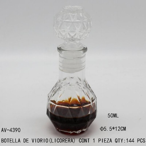 [AV-4390 [144 PZS/CAJA]] [AV-4390] BOTELLA DE VIDRIO(LICORERA)