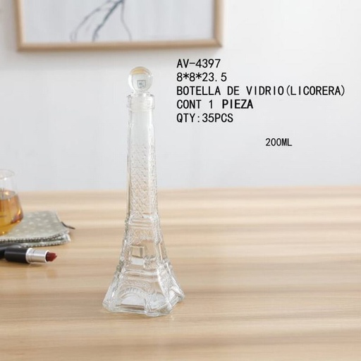 [AV-4398 [30 PZS/CAJA]] [AV-4397] BOTELLA DE VIDRIO(LICORERA)