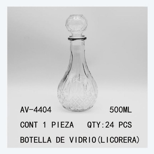 [AV-4406-1 [162 PZS/CAJA]] [AV-4404] BOTELLA DE VIDRIO(LICORERA)