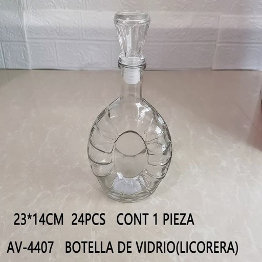 [AV-4407] BOTELLA DE VIDRIO(LICORERA)