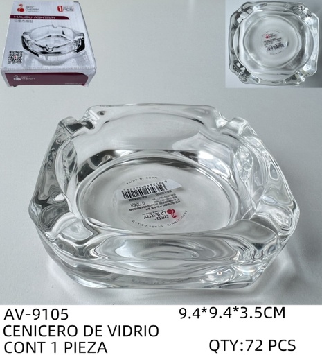 [AV-9105 [72 PZS/CAJA]] [AV-9105] CENICERO DE VIDRIO