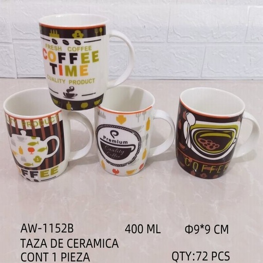 [AW-1152B [72 PZS/CAJA]] [AW-1152B] TAZA DE CERAMICA