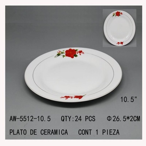 [AW-5512-10.5 [24 PZS/CAJA]] [AW-5512-10.5] PLATO DE CERAMICA