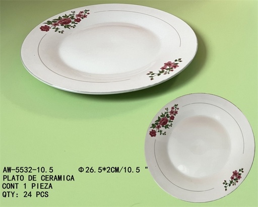 [AW-5532-10.5 [24 PZS/CAJA]] [AW-5532-10.5] PLATO DE CERAMICA