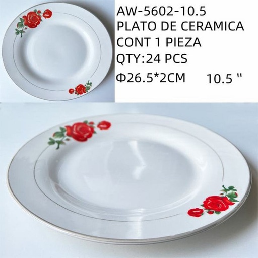 [AW-5602-10.5 [24 PZS/CAJA]] [AW-5602-10.5] PLATO DE CERAMICA