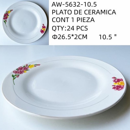[AW-5632-10.5 [24 PZS/CAJA]] [AW-5632-10.5] PLATO DE CERAMICA