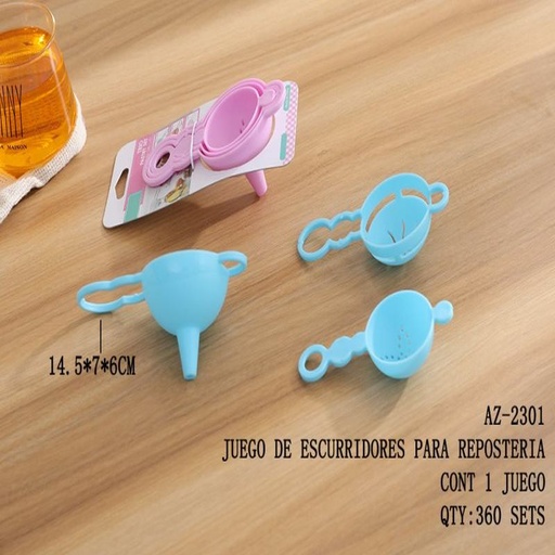 [AZ-2301 [360 PZS/CAJA]] [AZ-2301] JUEGO DE ESCURRIDORES PARA REPOSTERIA