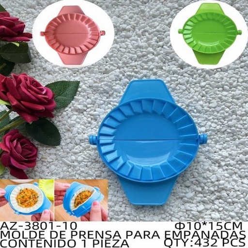 [AZ-3801-10 [432 PZS/CAJA]] [AZ-3801-10] MOLDE DE PRENSA PARA EMPANADAS