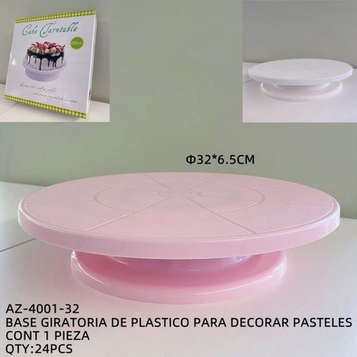 [AZ-4001-32 [24 PZS/CAJA]] [AZ-4001-32] BASE GIRATORIA DE PLASTICO PARA DECORAR PASTELES