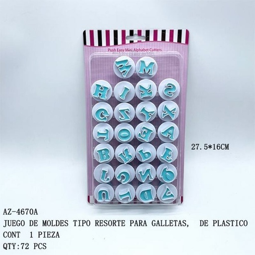 [AZ-4670A [72 PZS/CAJA]] [AZ-4670A] JUEGO DE MOLDES TIPO RESORTE PARA GALLETAS, DE PL