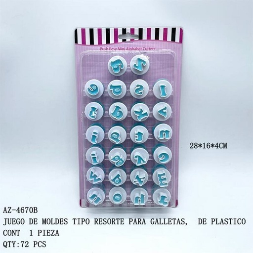[AZ-4670B [72 PZS/CAJA]] [AZ-4670B] JUEGO DE MOLDES TIPO RESORTE PARA GALLETAS, DE PL