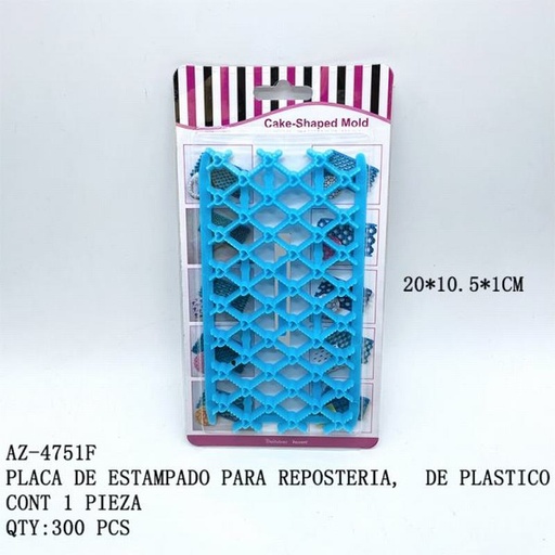 [AZ-4751F [300 PZS/CAJA]] [AZ-4751F] PLACA DE ESTAMPADO PARA REPOSTERIA, DE PLASTICO