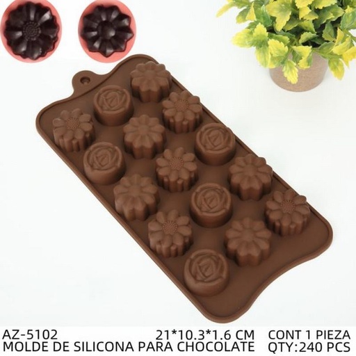 [AZ-5102 [240 PZS/CAJA]] [AZ-5102] MOLDE DE SILICONA PARA CHOCOLATE