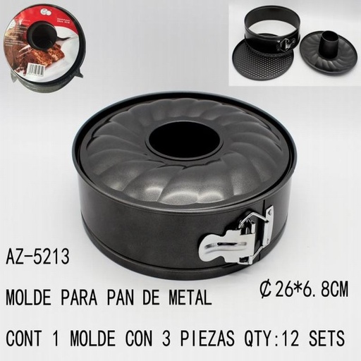 [AZ-5213 [12 PZS/CAJA]] [AZ-5213] MOLDE PARA PAN DE METAL