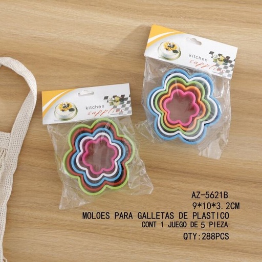 [AZ-5621B [288 PZS/CAJA]] [AZ-5621B] MOLOES PARA GALLETAS DE PLASTICO