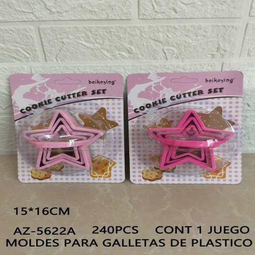[AZ-5622A [240 PZS/CAJA]] [AZ-5622A] MOLDES PARA GALLETAS DE PLASTICO