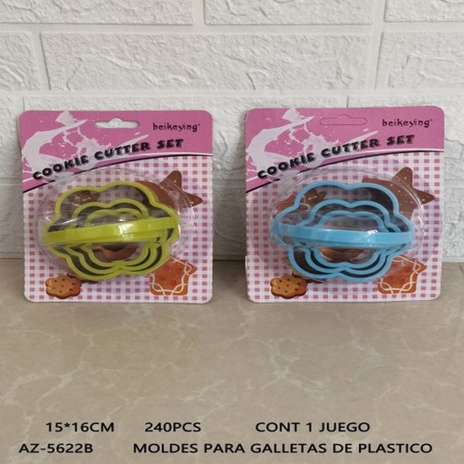[AZ-5622B [240 PZS/CAJA]] [AZ-5622B] MOLDES PARA GALLETAS DE PLASTICO