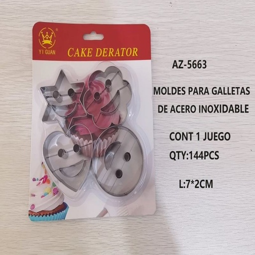 [AZ-5663 [144 PZS/CAJA]] [AZ-5663] MOLDES PARA GALLETAS DE ACERO INOXIDABLE