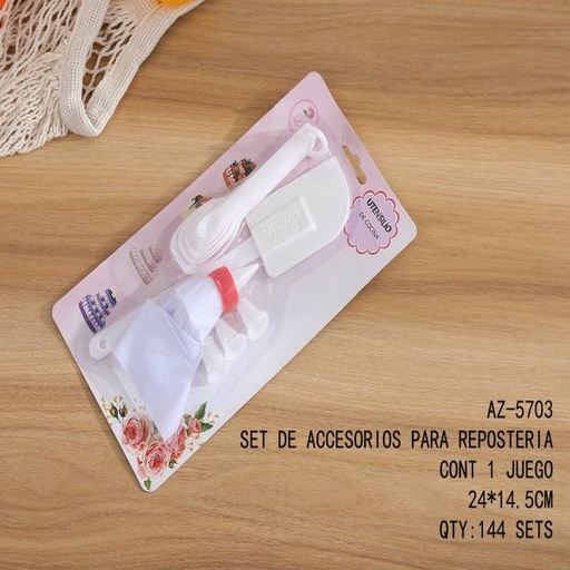 [AZ-5703 [144 PZS/CAJA]] [AZ-5703] SET DE ACCESORIOS PARA REPOSTERIA
