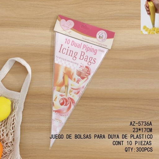 [AZ-5736A [300 PZS/CAJA]] [AZ-5736A] JUEGO DE BOLSAS PARA DUYA DE PLASTICO
