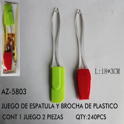 [AZ-5803 [240 PZS/CAJA]] [AZ-5803] JUEGO DE ESPATULA Y BROCHA DE PLASTICO