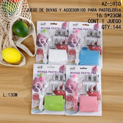 [AZ-5910 [144 PZS/CAJA]] [AZ-5910] JUEGO DE DUYAS Y ACCESORIOS PARA PASTELERIA