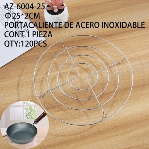 [AZ-6004-25 [120 PZS/CAJA]] [AZ-6004-25] PORTACALIENTE DE ACERO INOXIDABLE