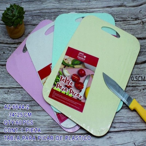 [AZ-6644-2 [60 PZS/CAJA]] [AZ-6644-2] TABLA PARA PICAR DE PLASTICO
