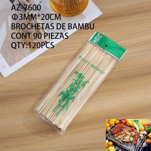 [AZ-7600 [120 PZS/CAJA]] [AZ-7600] BROCHETAS DE BAMBU