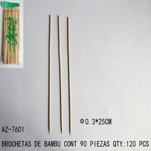 [AZ-7601 [120 PZS/CAJA]] [AZ-7601] BROCHETAS DE BAMBU