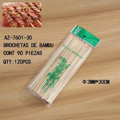 [AZ-7601-30 [120 PZS/CAJA]] [AZ-7601-30] BROCHETAS DE BAMBU