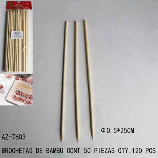 [AZ-7603 [120 PZS/CAJA]] [AZ-7603] BROCHETAS DE BAMBU