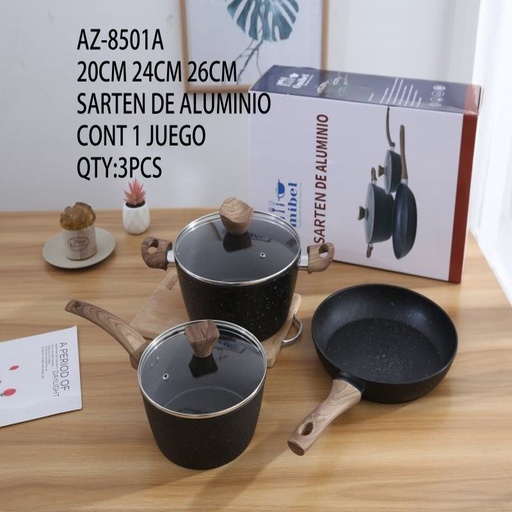 [AZ-8501A [3 PZS/CAJA]] [AZ-8501A] SARTEN DE ALUMINIO