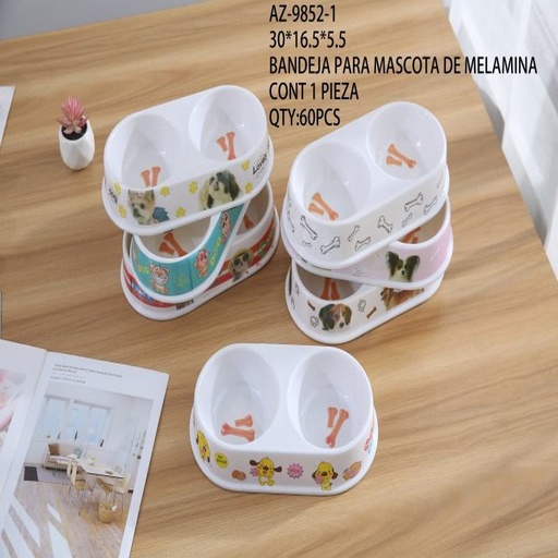 [AZ-9852-1 [60 PZS/CAJA]] [AZ-9852-1] BANDEJA PARA MASCOTA DE MELAMINA