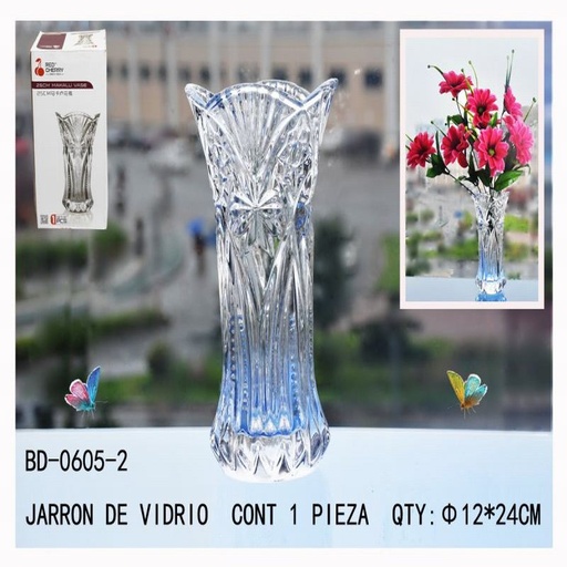 [BD-0605-2 [12 PZS/CAJA]] [BD-0605-2] JARRON DE VIDRIO