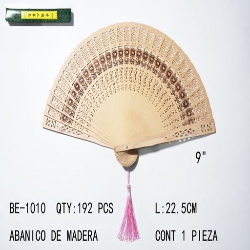 [BE-1010 [192 PZS/CAJA]] [BE-1010] ABANICO DE MADERA