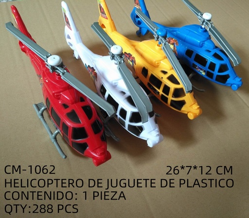 [CM-1062 [288 PZS/CAJA]] [CM-1062] HELICOPTERO DE JUGUETE DE PLASTICO