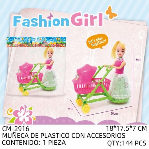 [CM-2916 [288 PZS/CAJA]] [CM-2916] MUÑECA DE PLASTICO CON ACCESORIOS