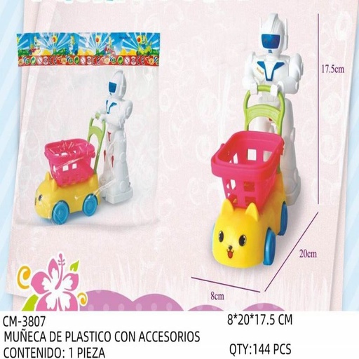 [CM-3807 [144 PZS/CAJA]] [CM-3807] MUÑECA DE PLASTICO CON ACCESORIOS