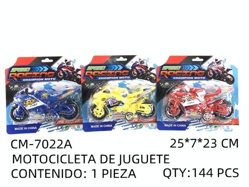 [CM-7022A [144 PZS/CAJA]] [CM-7022A] MOTOCICLETA DE JUGUETE