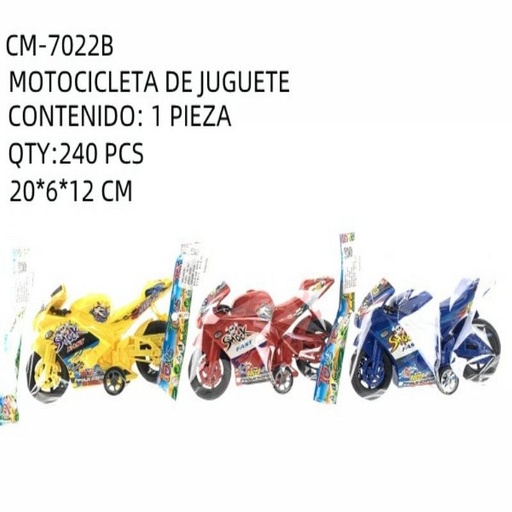 [CM-7022B [240 PZS/CAJA]] [CM-7022B] MOTOCICLETA DE JUGUETE