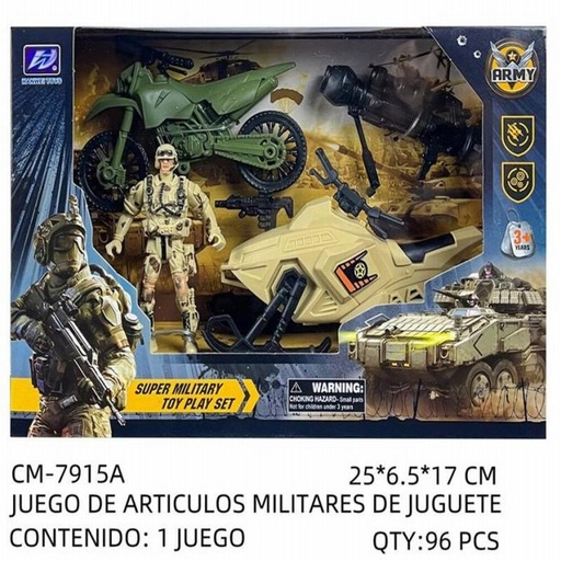 [CM-7915A [96 PZS/CAJA]] [CM-7915A] JUEGO DE ARTICULOS MILITARES DE JUGUETE