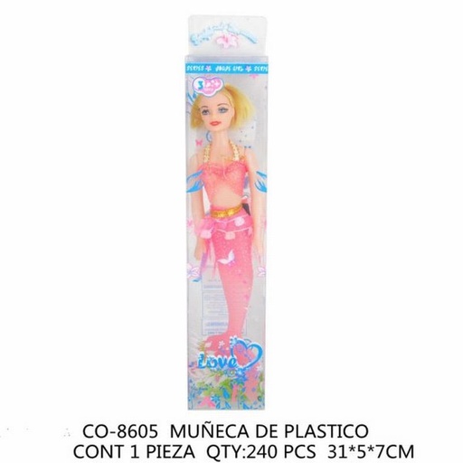 [CO-8605 [240 PZS/CAJA]] [CO-8605] MUÑECA DE PLASTICO31*5*7 CONT 1 PIEZA