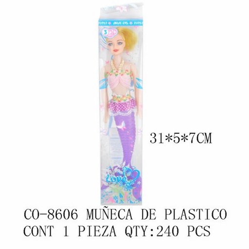 [CO-8606 [240 PZS/CAJA]] [CO-8606] MUÑECA DE PLASTICO31*5*7 CONT 1 PIEZA