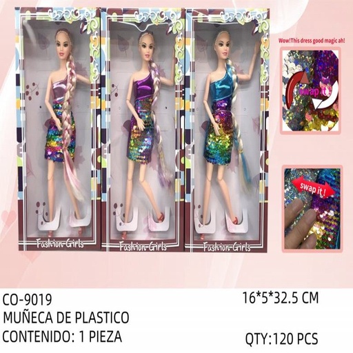 [CO-9019 [120 PZS/CAJA]] [CO-9019] MUÑECA DE PLASTICO
