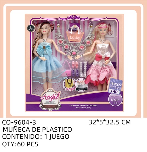 [CO-9604-3 [60 PZS/CAJA]] [CO-9604-3] MUÑECA DE PLASTICO