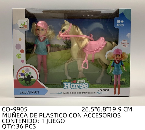 [CO-9905 [36 PZS/CAJA]] [CO-9905] MUÑECA DE PLASTICO CON ACCESORIOS